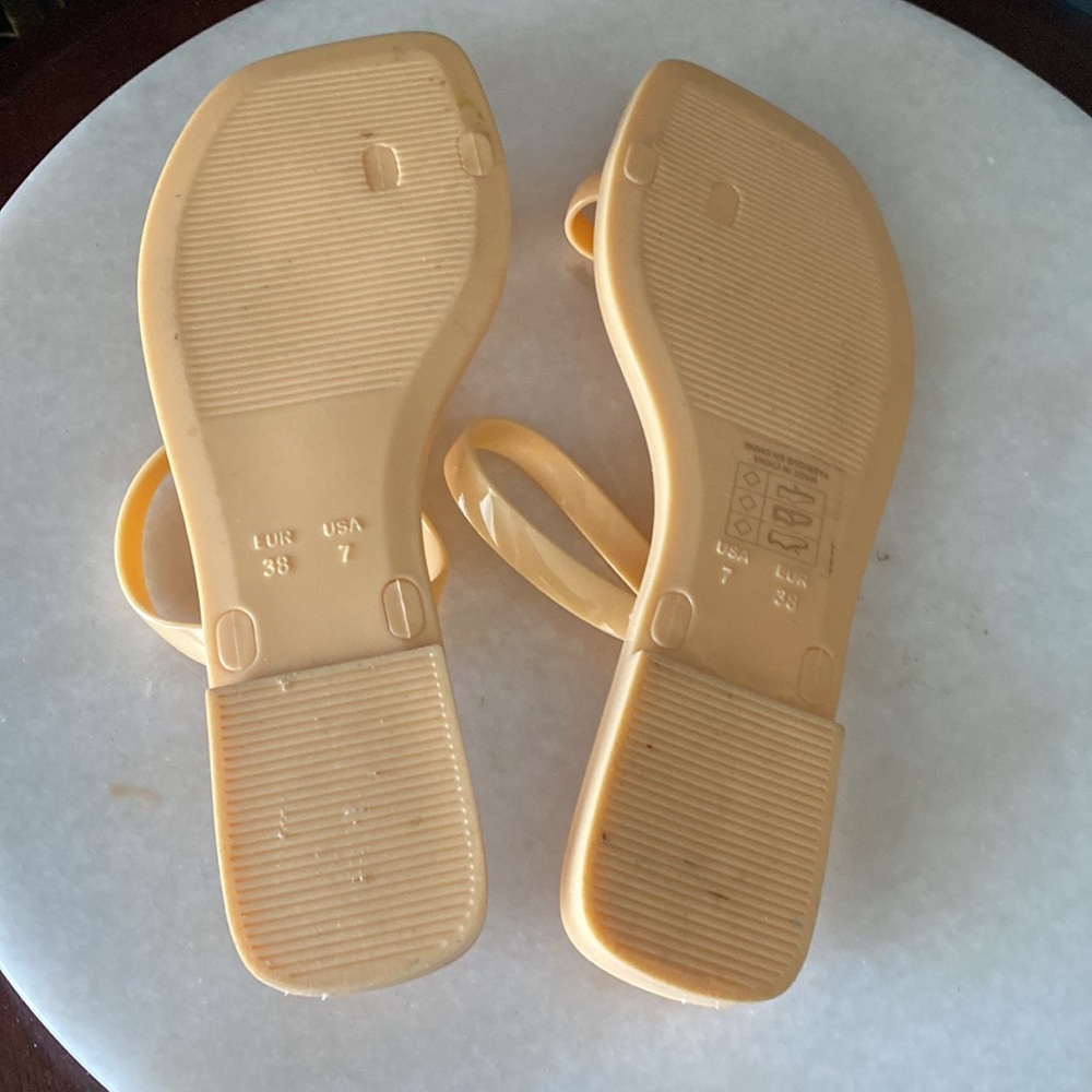 Soft peach, orange, jelly, sandals, size 7 by Jeffrey Campbell used once - Picture 5 of 5